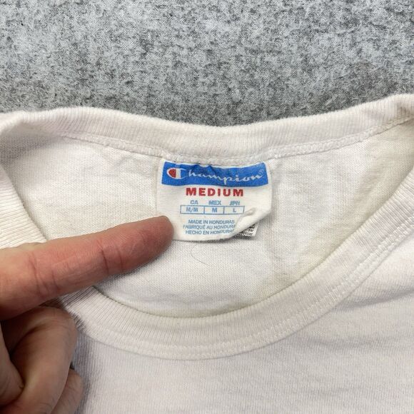 Champion Retro Graphic T-Shirt Men’s M White Multi-Color Long-Sleeve - Picture 4 of 11